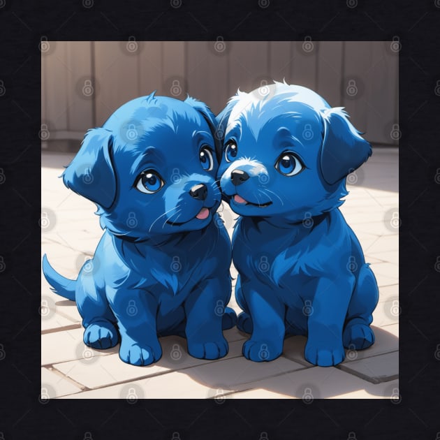 Cute blue puppies by Spaceboyishere